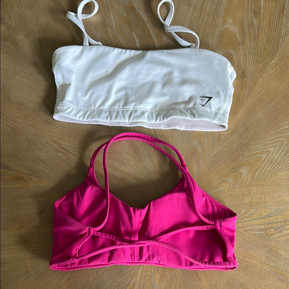 White and Pink Sports Bras